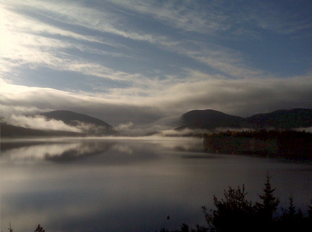 Fall Morning Misterious Western Mountains
